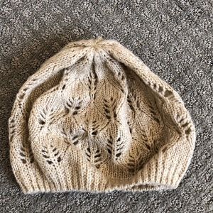 Tan eyelet beanie